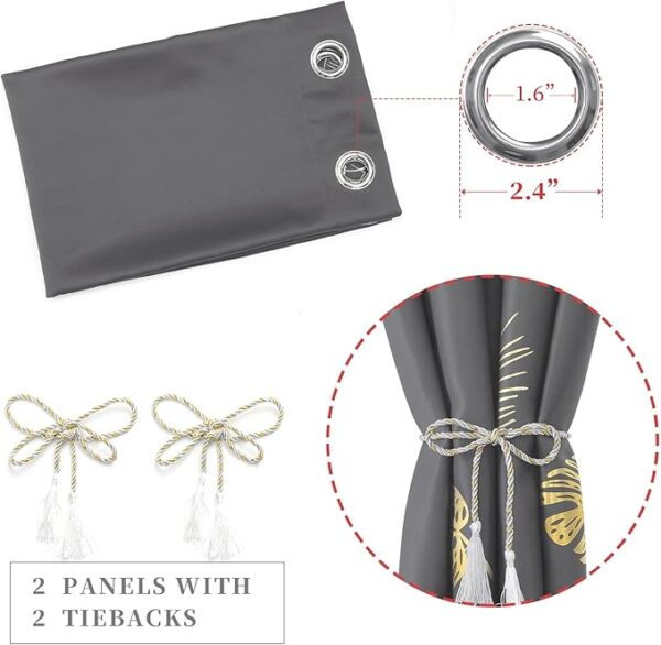 Estelar Textiler Dark Grey Blackout Curtains & Drapes - Image 2