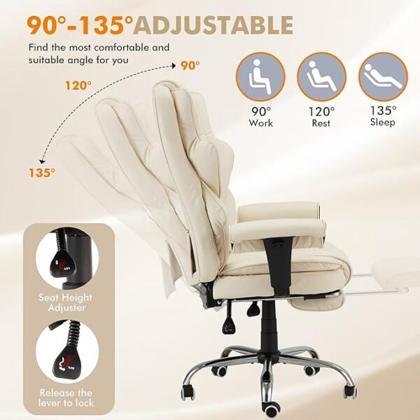 HOMREST 6-Point Massage Executive Chair,Heat Office Chair - Image 4