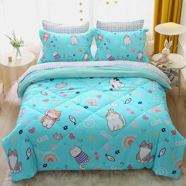 Girls Butterfly Comforter Set Twin Size Black 7 Piece - Image 4