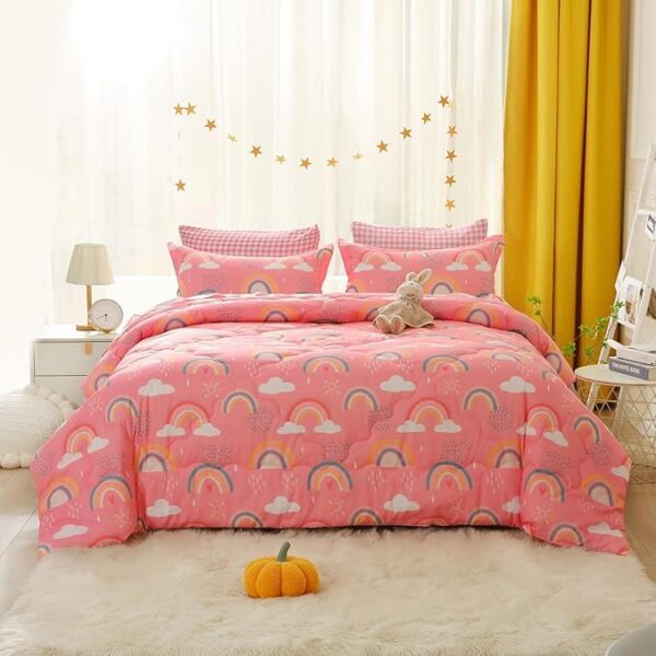 Girls Butterfly Comforter Set Twin Size Black 7 Piece - Image 5