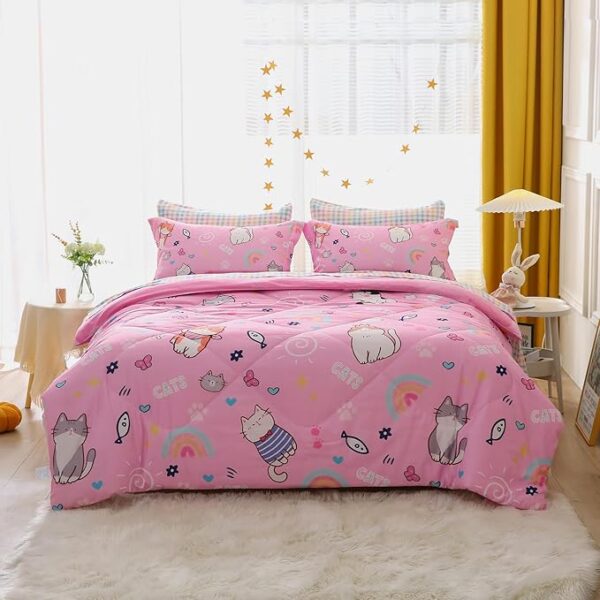 Girls Butterfly Comforter Set Twin Size Black 7 Piece - Image 3