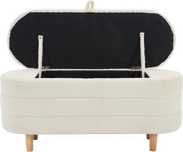 Full Size Upholstered Platform Bed with LED Light and Storage Ottoman - Image 4