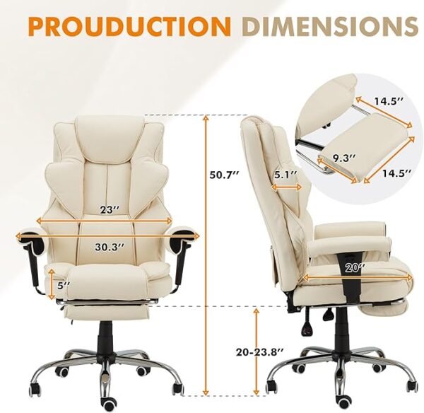 HOMREST 6-Point Massage Executive Chair,Heat Office Chair - Image 2