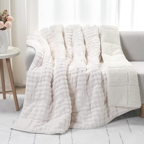 Faux Fur Plush Sherpa Weighted Blankets
