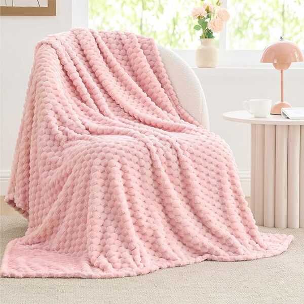 Jacquard Decorative Pink Throw Blankets