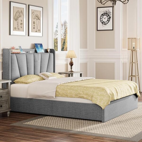 LIKIMIO Full Size Bed Frame with Storage Drawers - Image 3