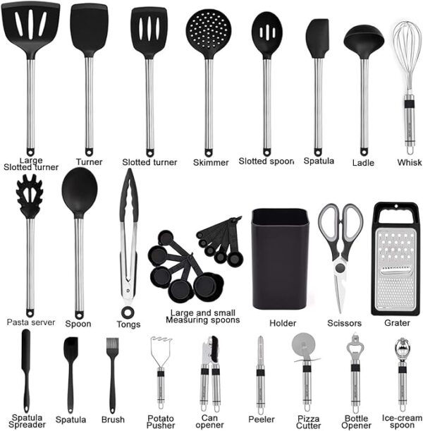 Kitchen Utensil Set-Silicone Cooking Utensils-33 Kitchen Gadgets - Image 2