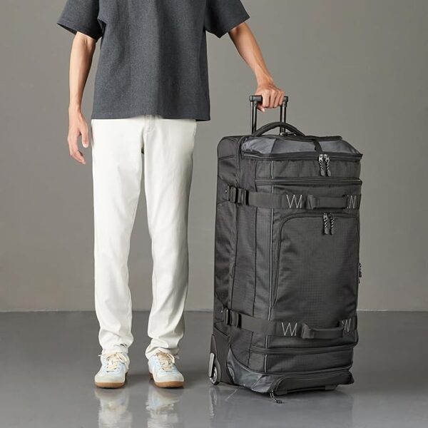 Amazon Basics Rolling Duffel Bag with Wheels, Ripstop Luggage for Traveling - Image 5