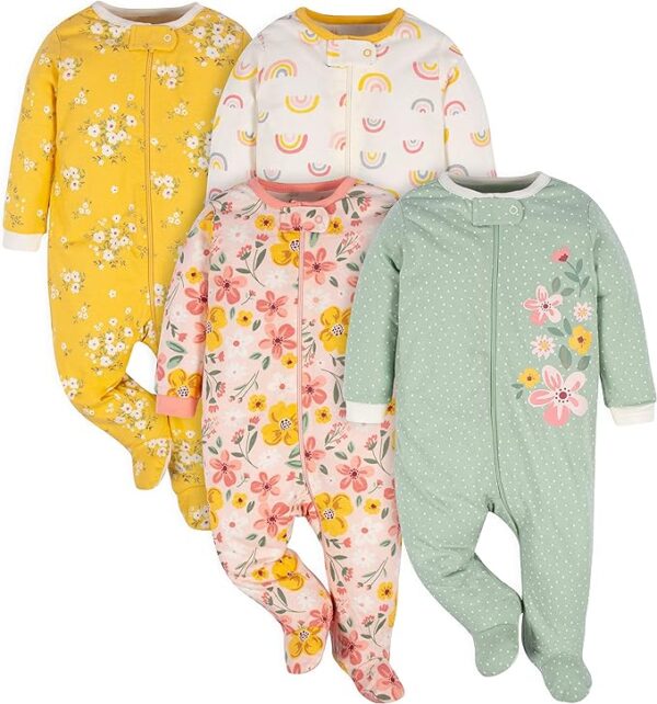 Gerber Baby Girls' 4 Pack Sleep 'N Play Footie - Image 3