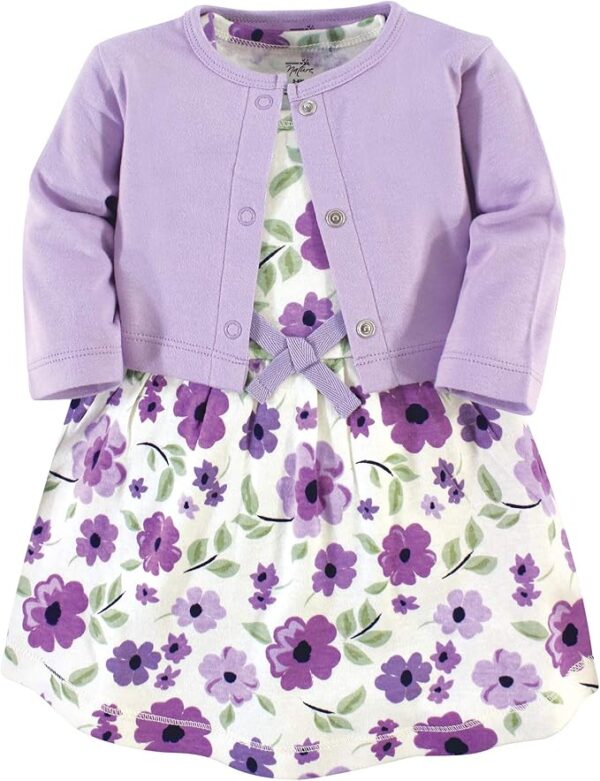 Touched by Nature Baby Girl Organic Cotton Dress and Cardigan - Image 3