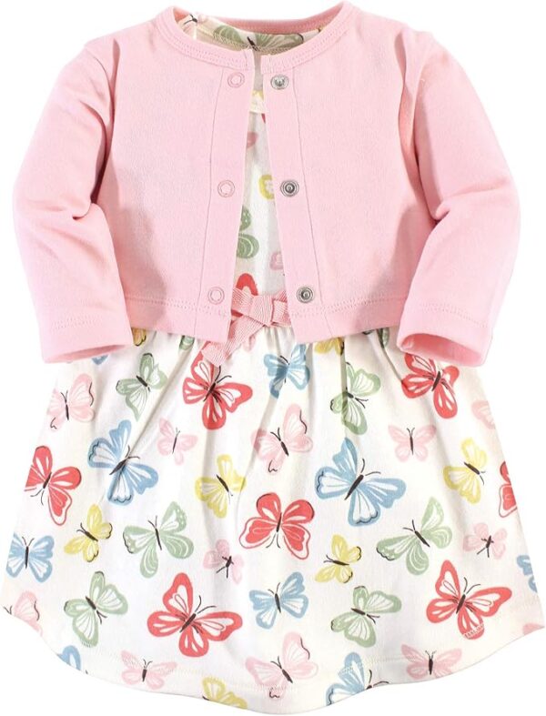 Touched by Nature Baby Girl Organic Cotton Dress and Cardigan
