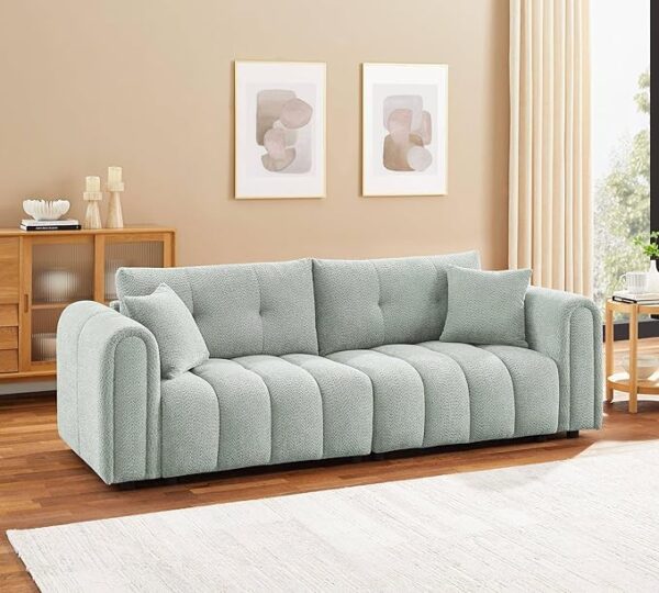 91.5" Modern Boucle Sofa Couch - Image 2