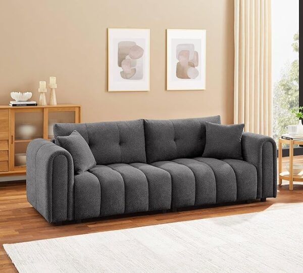 91.5" Modern Boucle Sofa Couch - Image 3