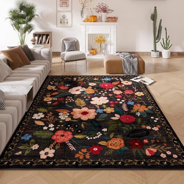 Area Rug 4x6 Rug Washable Boho Rugs Non Slip