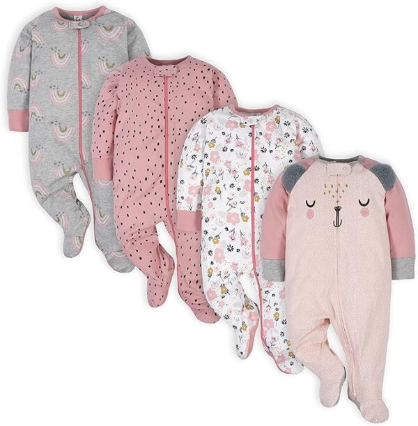 Gerber Baby Girls' 4 Pack Sleep 'N Play Footie - Image 4