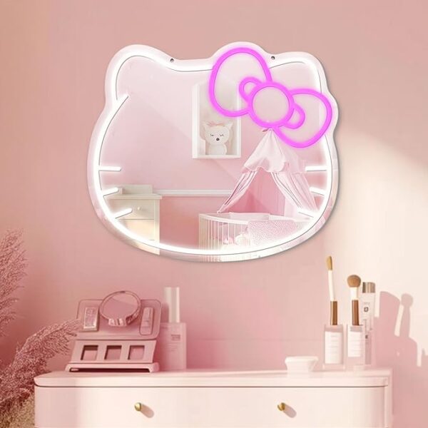 Anime Mirror Vanity, Neon Sign Stuff Room Decor
