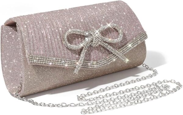 Sparkly Bow Evening Bag for Women